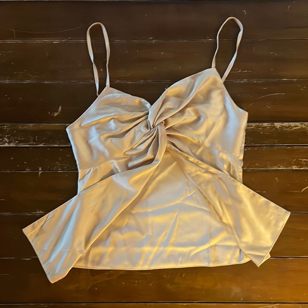 Forever 21 Gold Twist Open-front Top